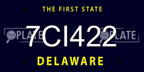 7CI422 Delaware License Plate