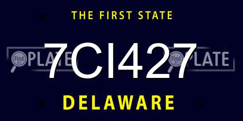 7CI427 Delaware License Plate