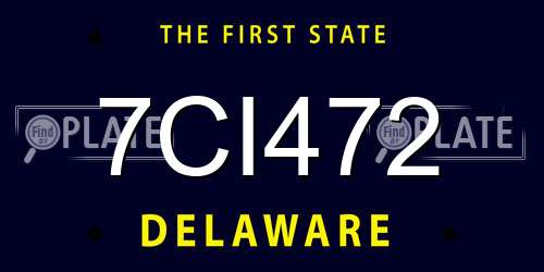 7CI472 Delaware License Plate