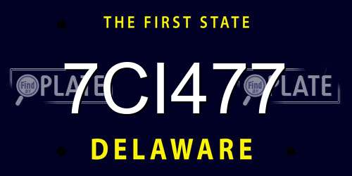 7CI477 Delaware License Plate