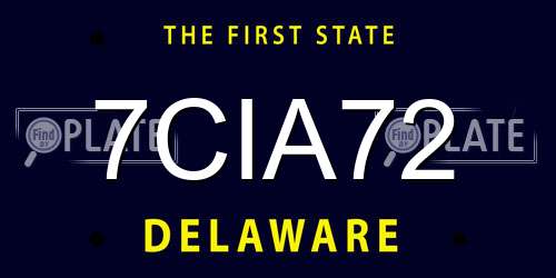 7CIA72 Delaware License Plate