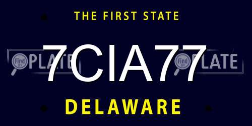 7CIA77 Delaware License Plate