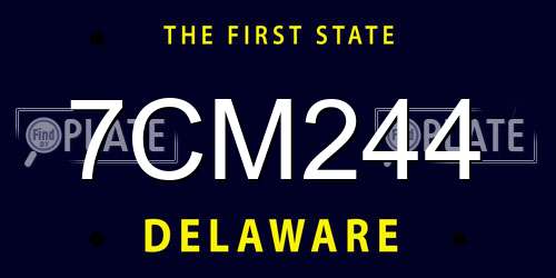 7CM244 Delaware License Plate