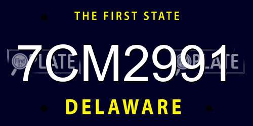 7CM2991 Delaware License Plate