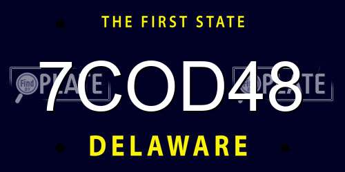7COD48 Delaware License Plate