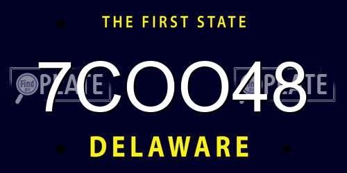 7COO48 Delaware License Plate