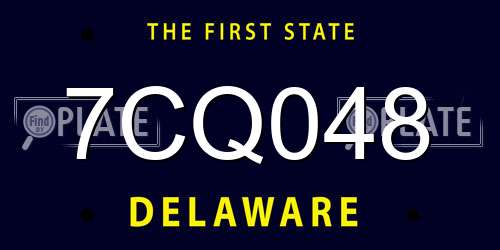 7CQ048 Delaware License Plate