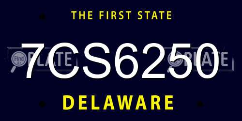 7CS6250 Delaware License Plate