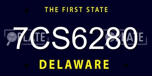 7CS6280 Delaware License Plate