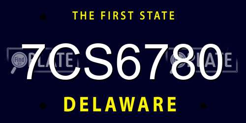 7CS6780 Delaware License Plate