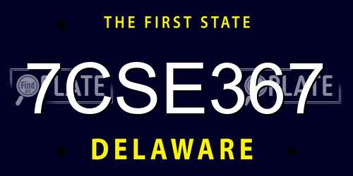 7CSE367 Delaware License Plate