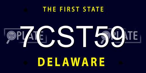 7CST59 Delaware License Plate