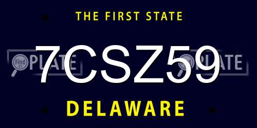7CSZ59 Delaware License Plate