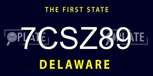 7CSZ89 Delaware License Plate