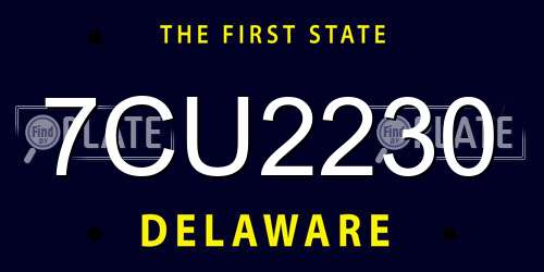 7CU2230 Delaware License Plate