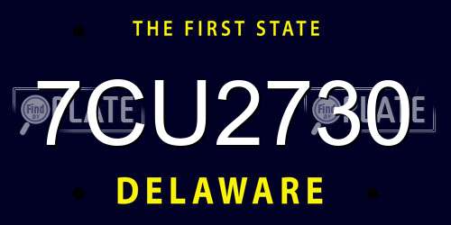 7CU2730 Delaware License Plate