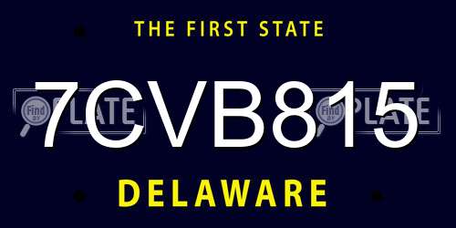 7CVB815 Delaware License Plate
