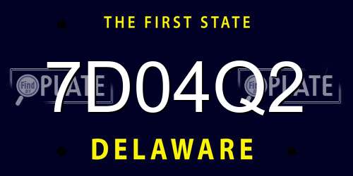 7D04Q2 Delaware License Plate