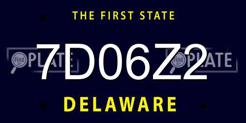 7D06Z2 Delaware License Plate