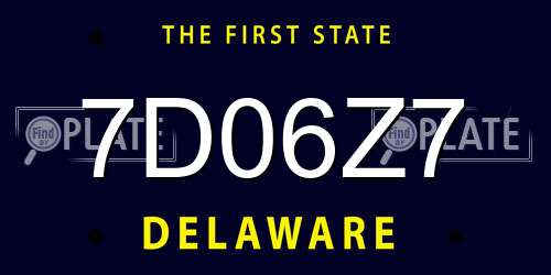 7D06Z7 Delaware License Plate