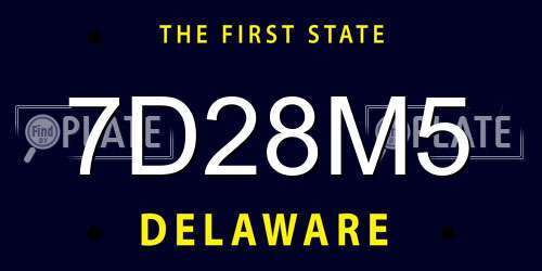 7D28M5 Delaware License Plate