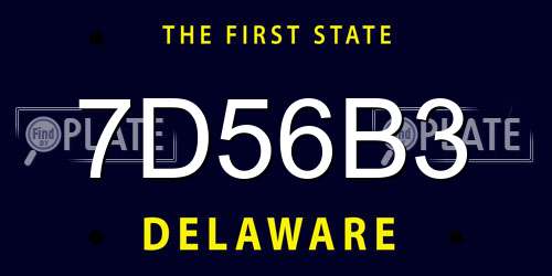 7D56B3 Delaware License Plate