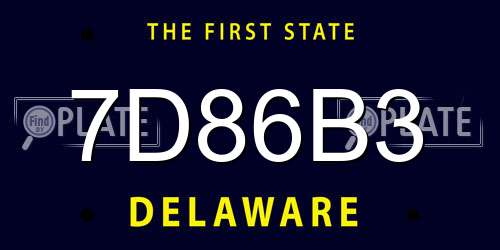 7D86B3 Delaware License Plate
