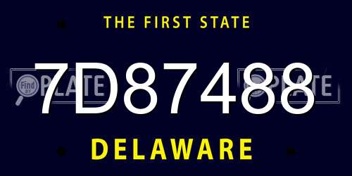 7D87488 Delaware License Plate