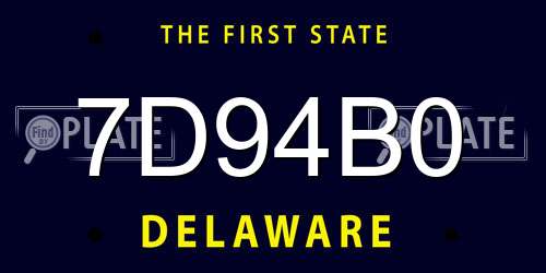 7D94B0 Delaware License Plate