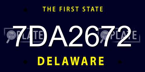 7DA2672 Delaware License Plate