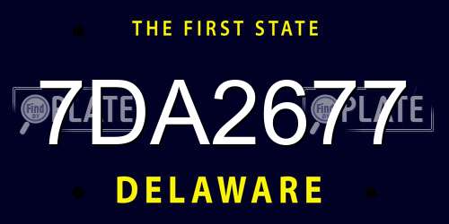 7DA2677 Delaware License Plate