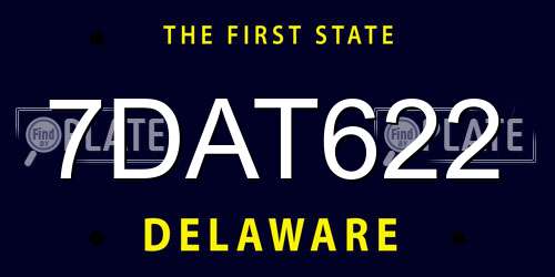 7DAT622 Delaware License Plate