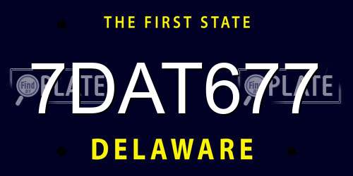 7DAT677 Delaware License Plate