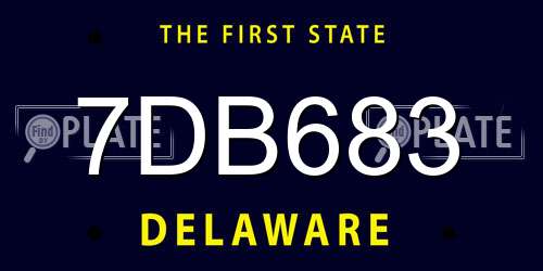 7DB683 Delaware License Plate
