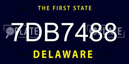 7DB7488 Delaware License Plate