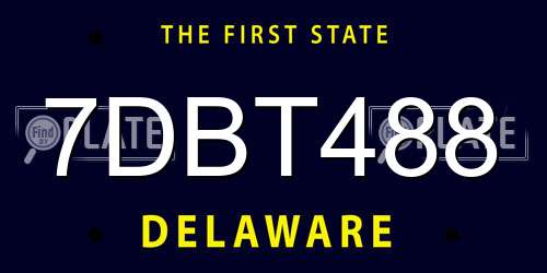 7DBT488 Delaware License Plate