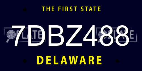 7DBZ488 Delaware License Plate