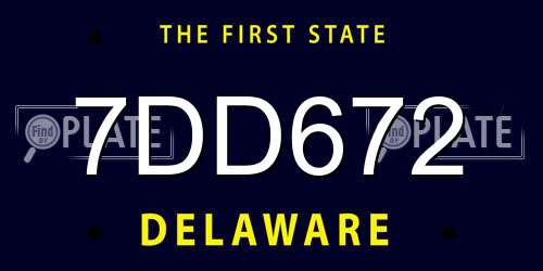 7DD672 Delaware License Plate