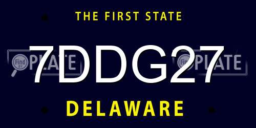 7DDG27 Delaware License Plate