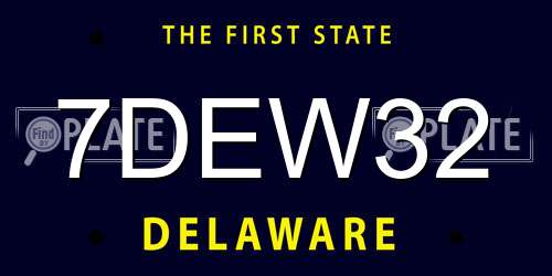 7DEW32 Delaware License Plate
