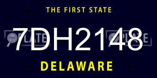 7DH2148 Delaware License Plate