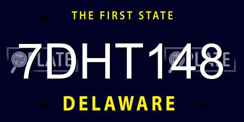 7DHT148 Delaware License Plate