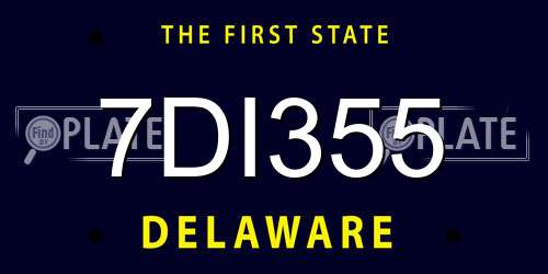 7DI355 Delaware License Plate
