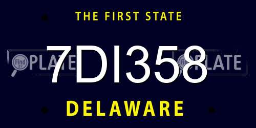 7DI358 Delaware License Plate