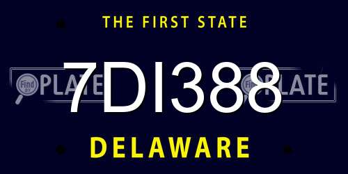 7DI388 Delaware License Plate