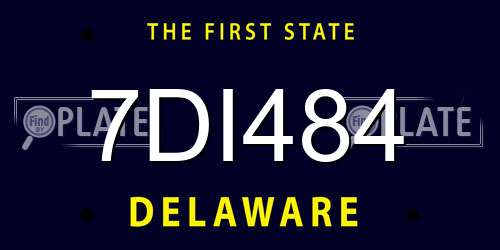 7DI484 Delaware License Plate