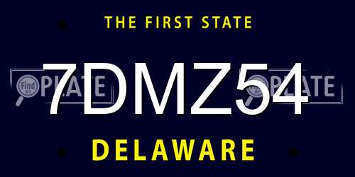 7DMZ54 Delaware License Plate