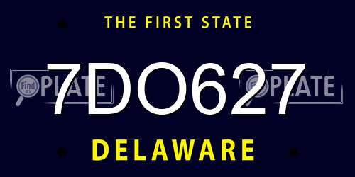 7DO627 Delaware License Plate