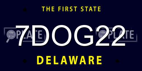 7DOG22 Delaware License Plate