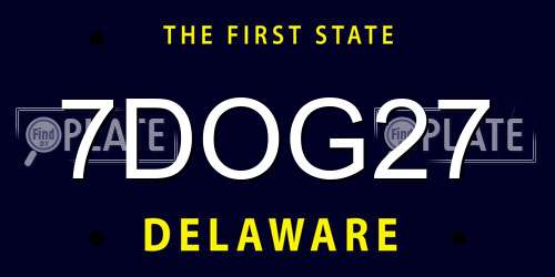 7DOG27 Delaware License Plate